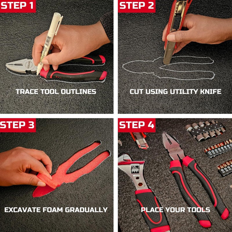 High-Density Tool Box Foam Inserts - 4 PCS