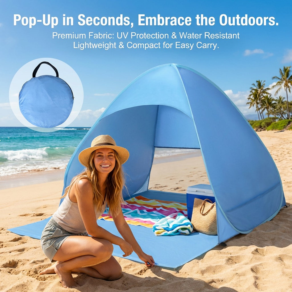 Pop-Up Beach Tent - UV-Resistant & Waterproof Shade Shelter