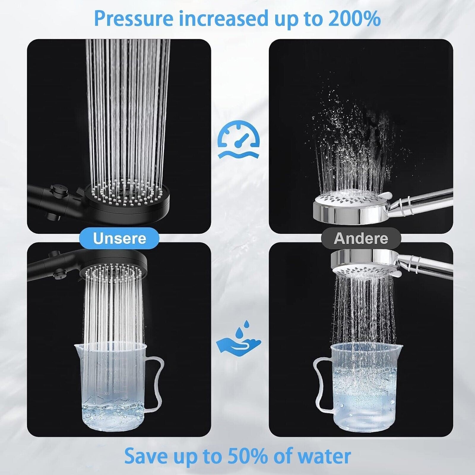 High Pressure Bath Shower Head