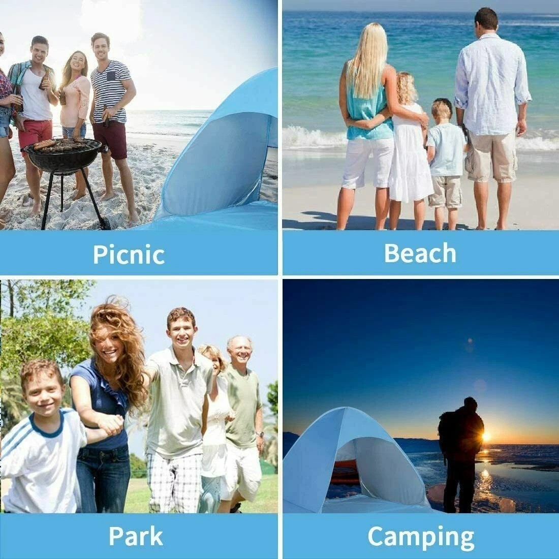 Pop-Up Beach Tent - UV-Resistant & Waterproof Shade Shelter