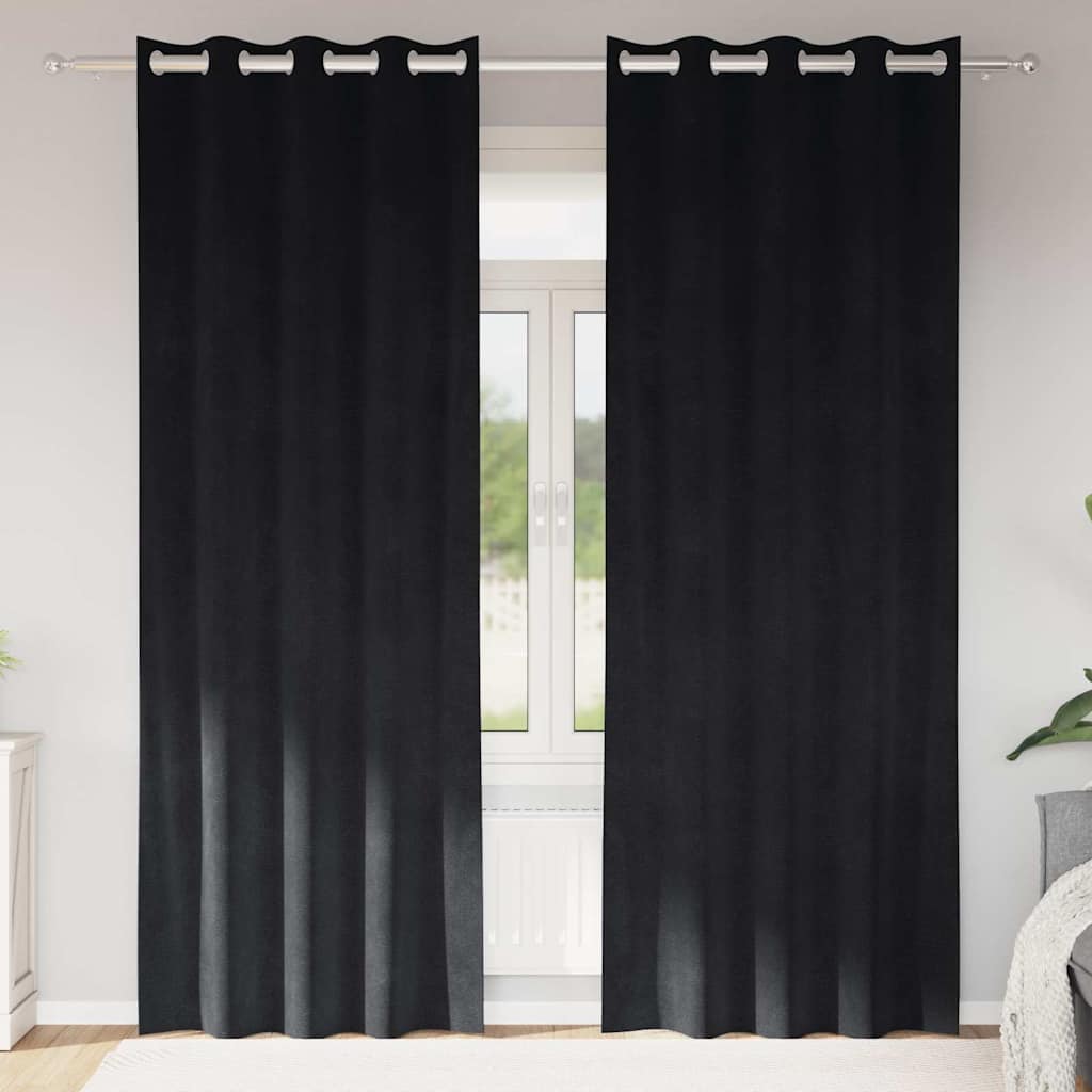Luxurious Velvet Curtains with Drapes - Set of 2
