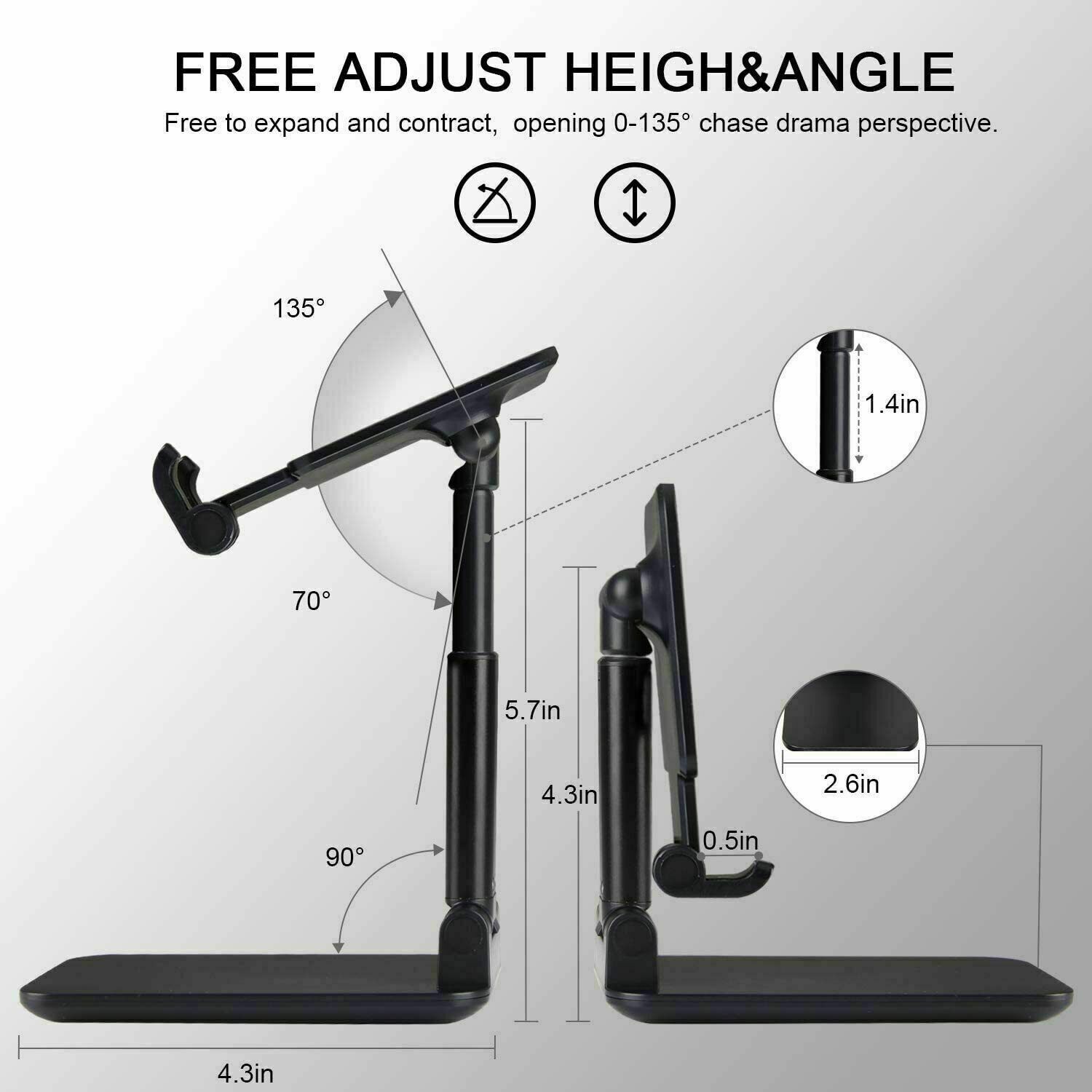 Premium Foldable Cell Phone Stand & Tablet Mount