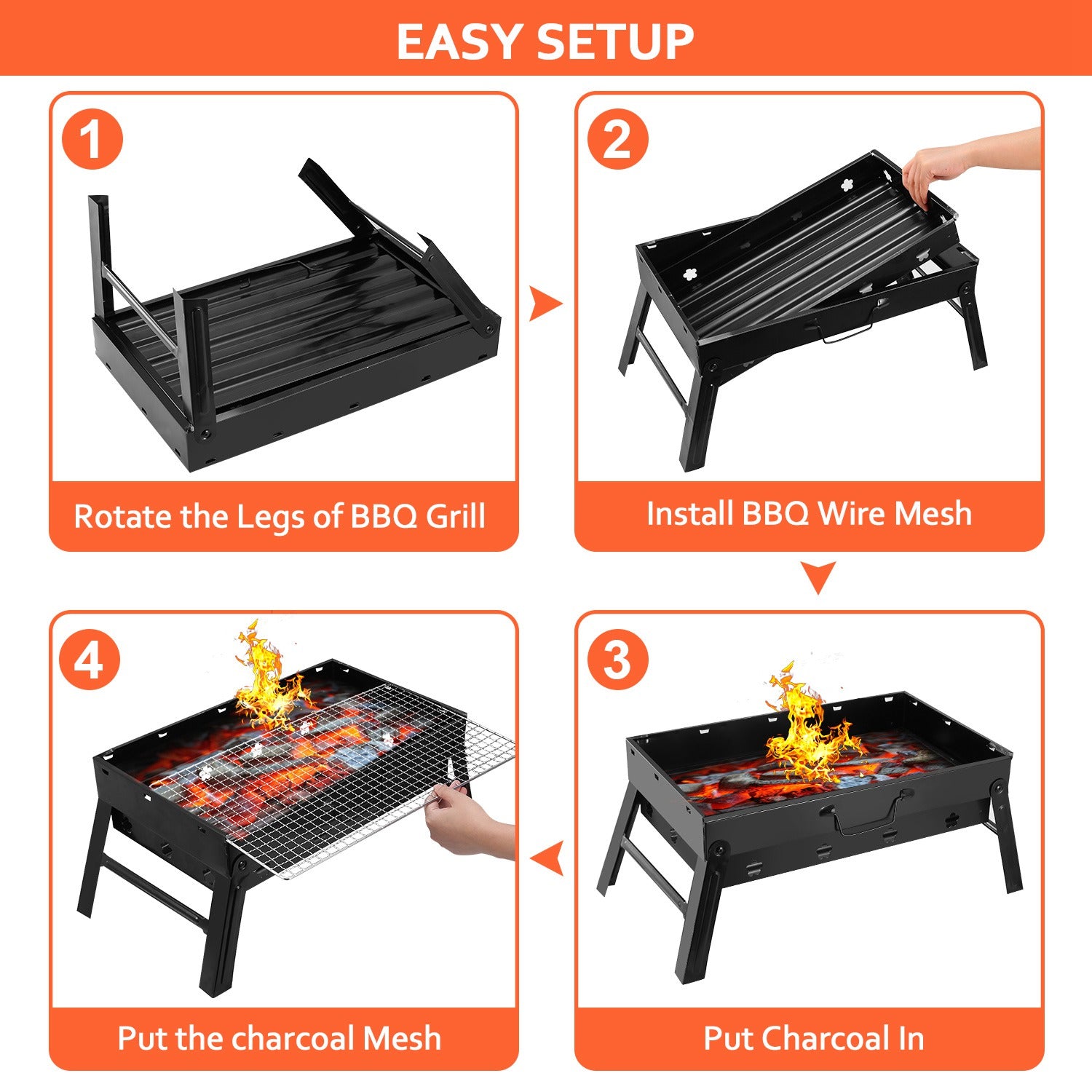 Portable Foldable BBQ Grill for Outdoor Adventures