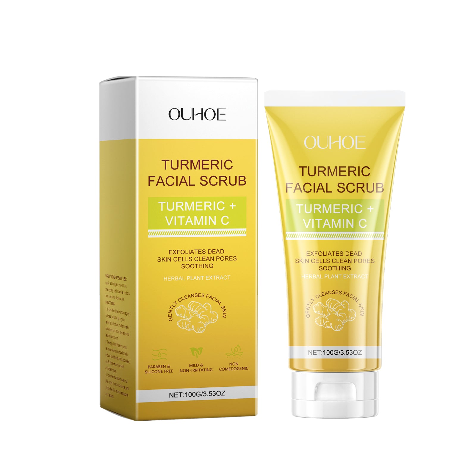 OUHOE Turmeric Exfoliating Facial Scrub
