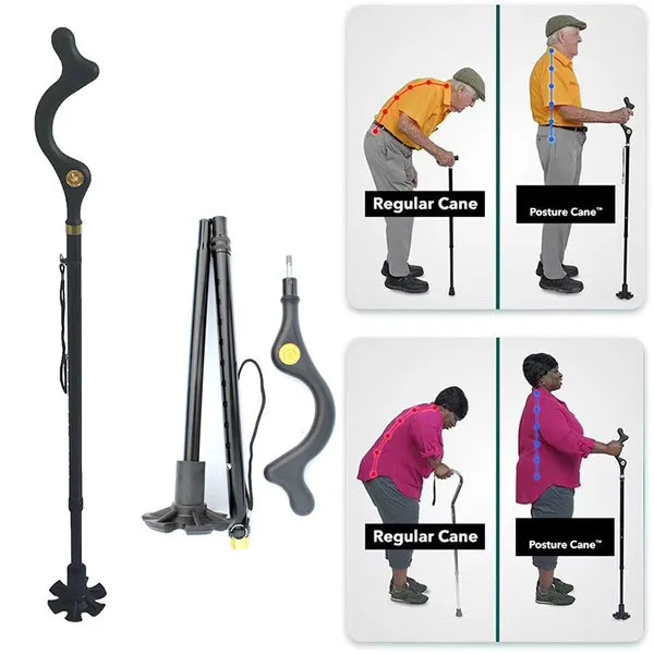 Posture Cane Adjustable Height Walking Stick