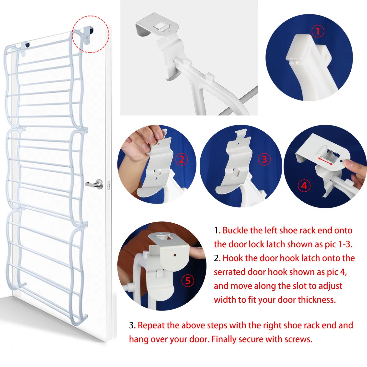 36 Pairs Over-The-Door Shoe Rack - Space-Saving Storage Solution