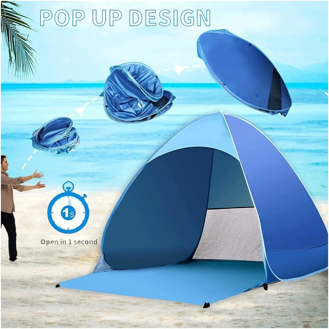 Pop-Up Beach Tent - UV-Resistant & Waterproof Shade Shelter