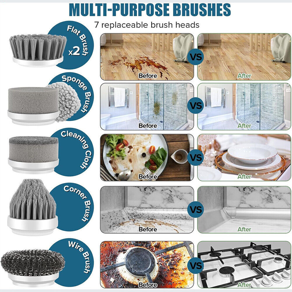 Turbo Spin Scrubber - Cordless & Rechargeable Cleaning Brush