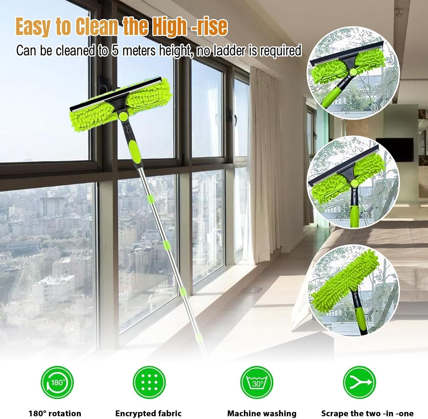 4.5M Telescopic Extendable Window Cleaning Kit
