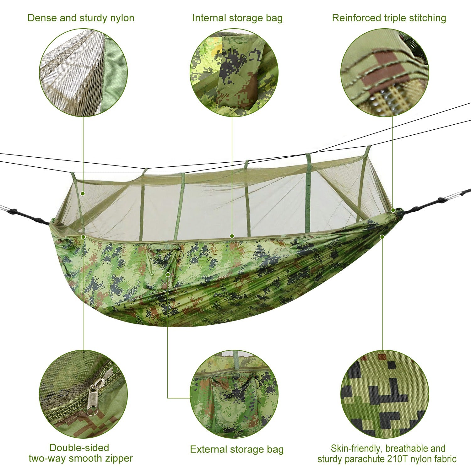 Comfortable Camping Hammock with Protective Net