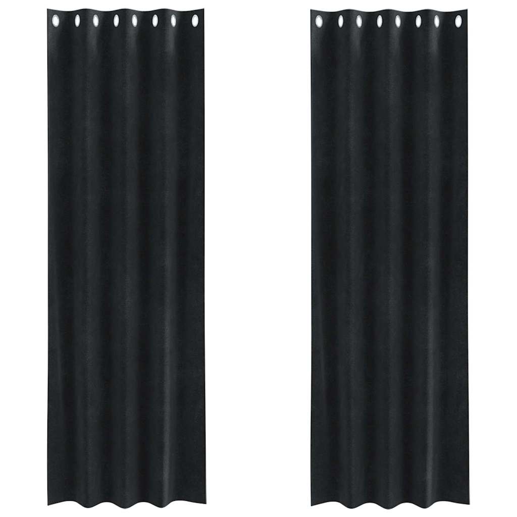 Luxurious Velvet Curtains with Drapes - Set of 2