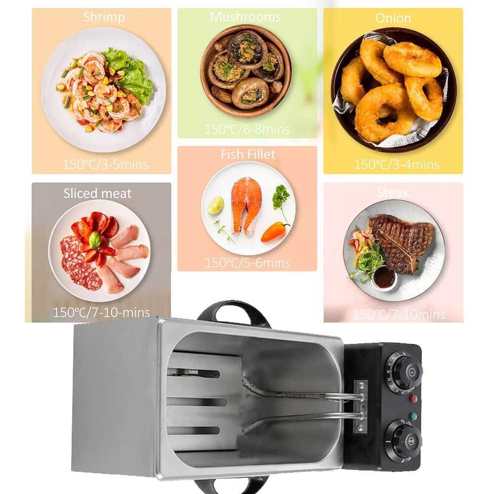 Versatile 4L Deep Fat Fryer with Timer - 2000W Power