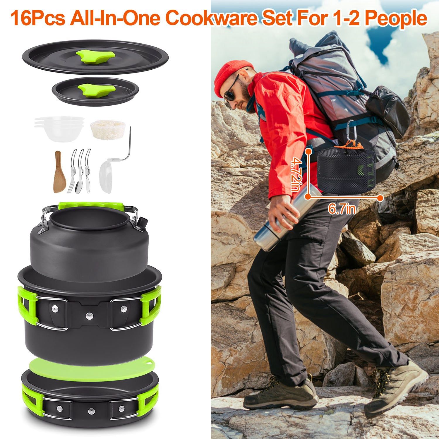 Ultimate 16-Piece Camping Cookware Set