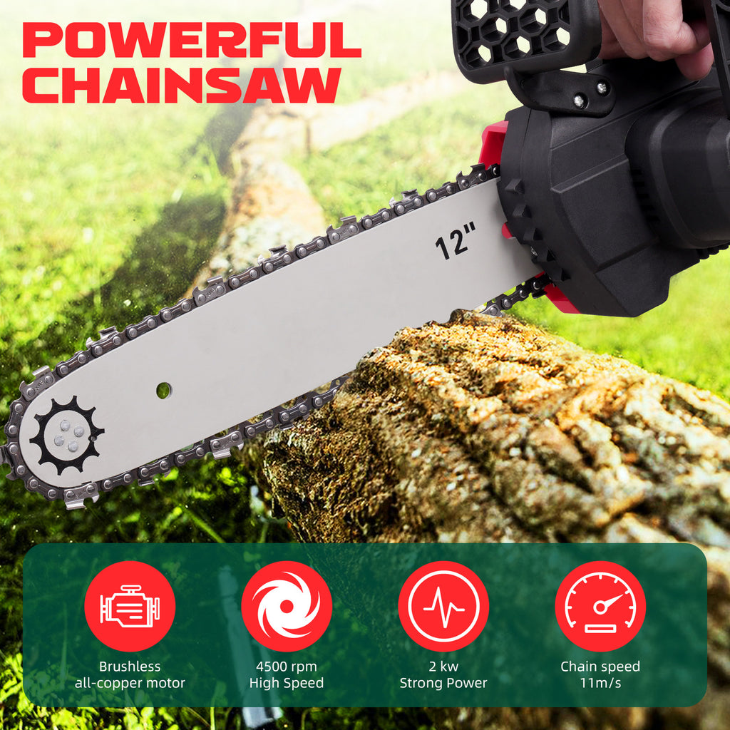 Effortless 12 Inch Cordless Chainsaw