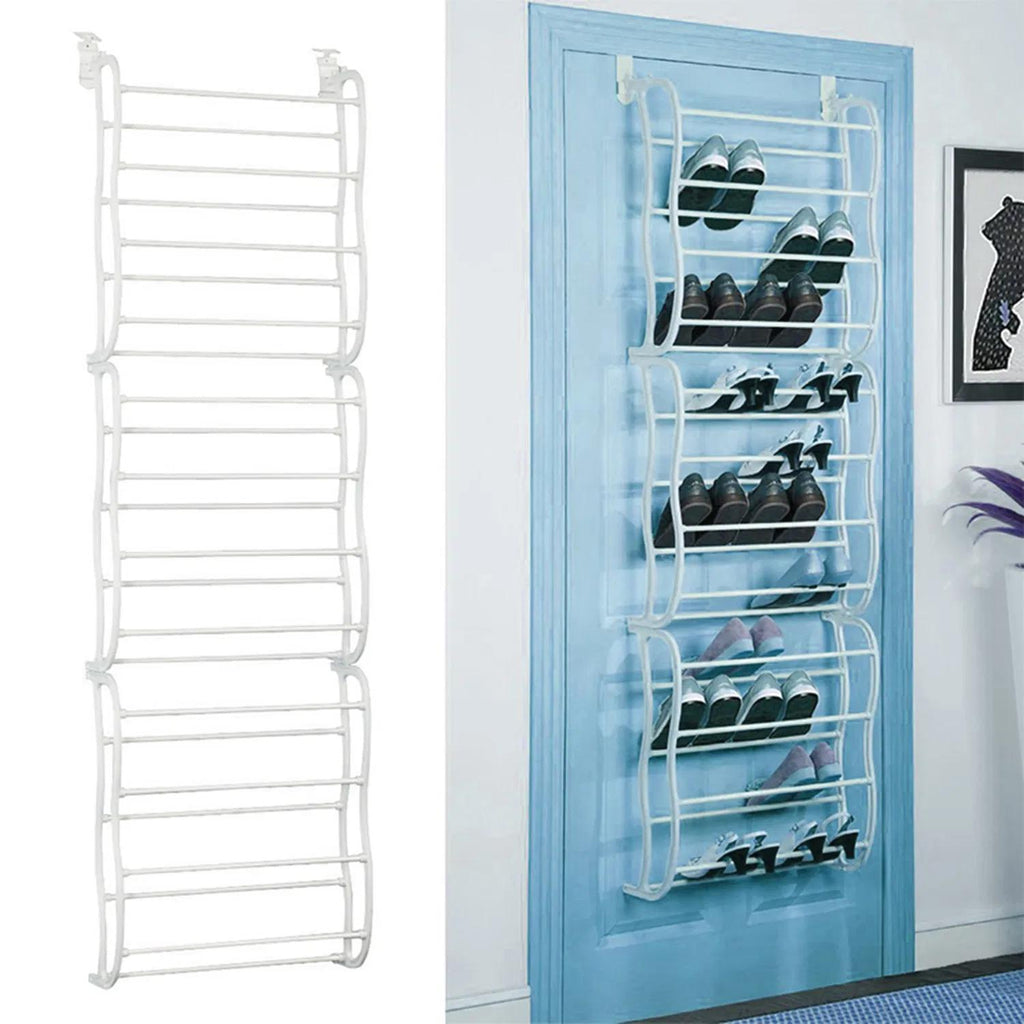 36 Pairs Over-The-Door Shoe Rack - Space-Saving Storage Solution