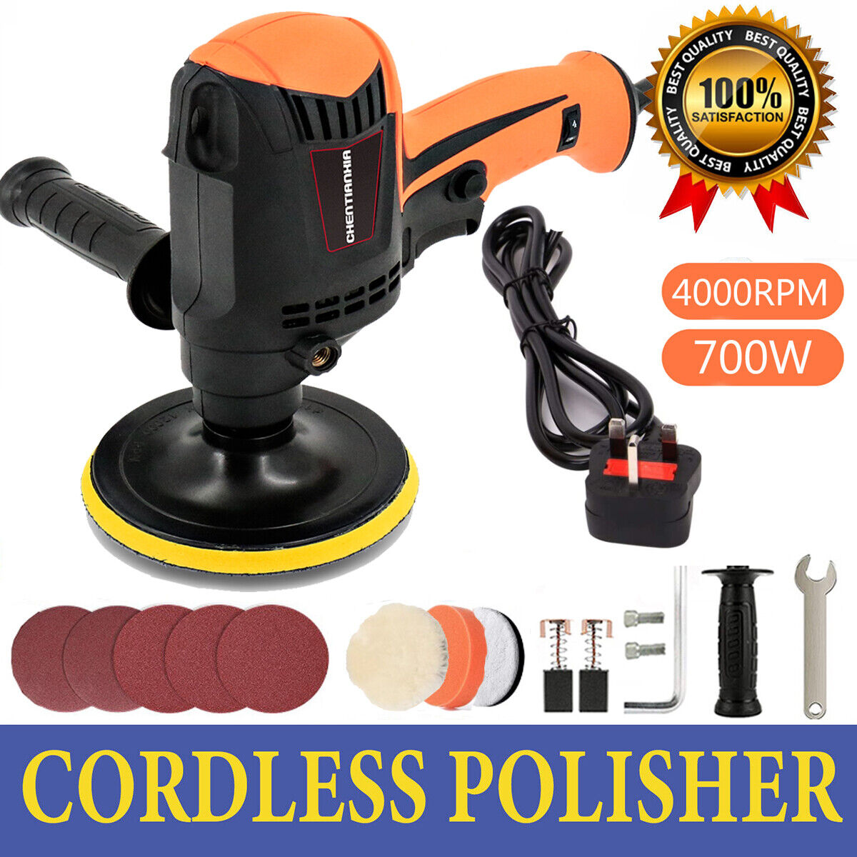 980W Heavy Duty Car Polisher with 6 Speed Settings