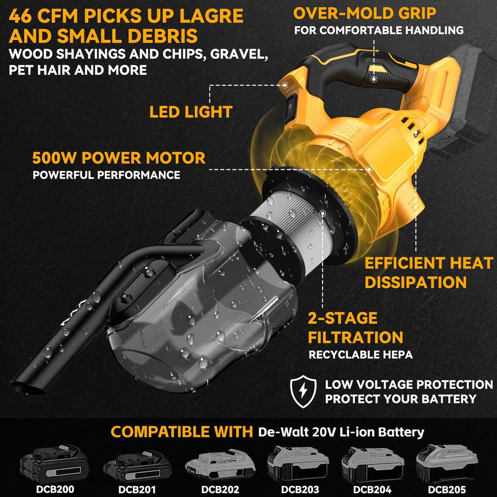 Cordless Handheld Vacuum Cleaner for D E WALT 20V Max