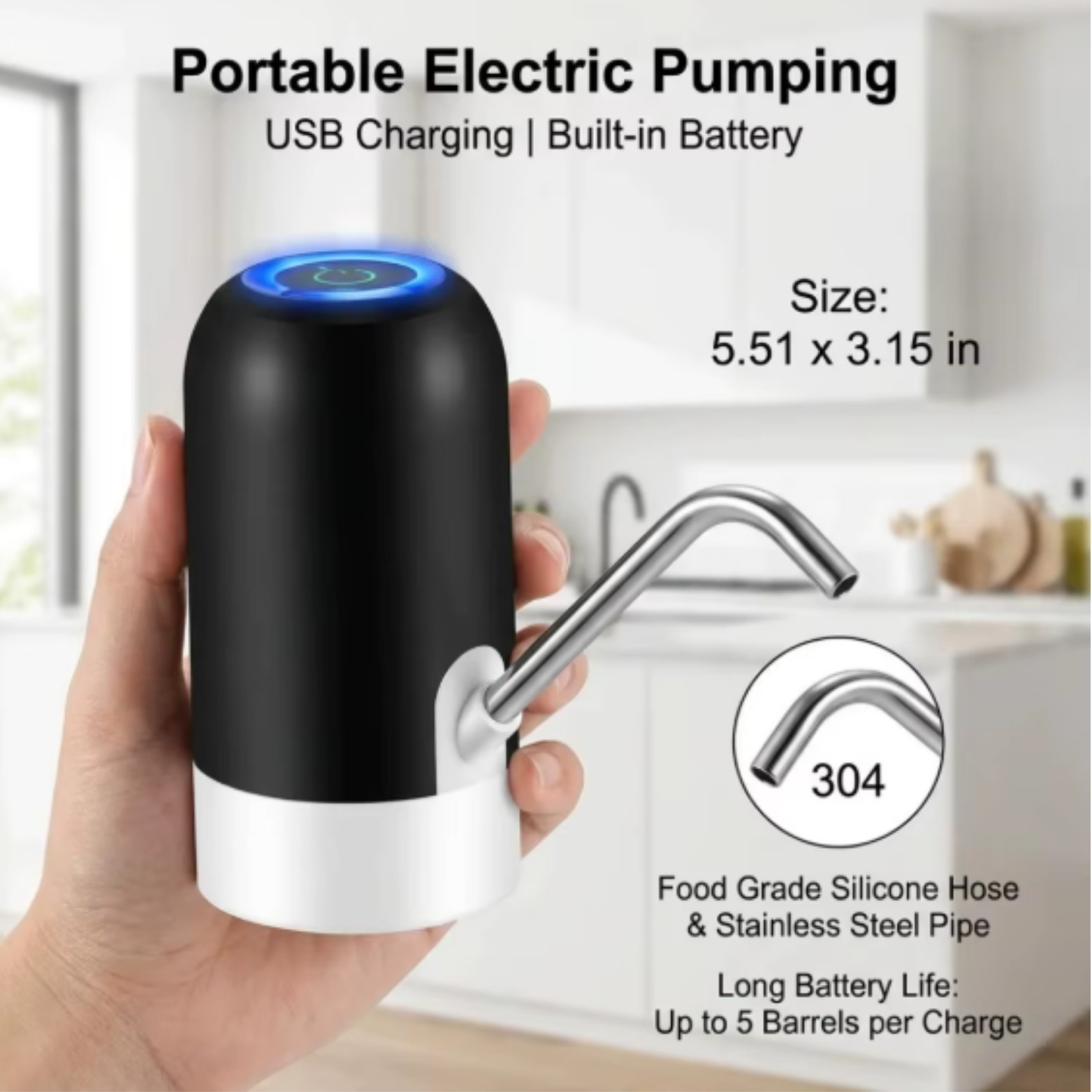USB Rechargeable Automatic Water Dispenser