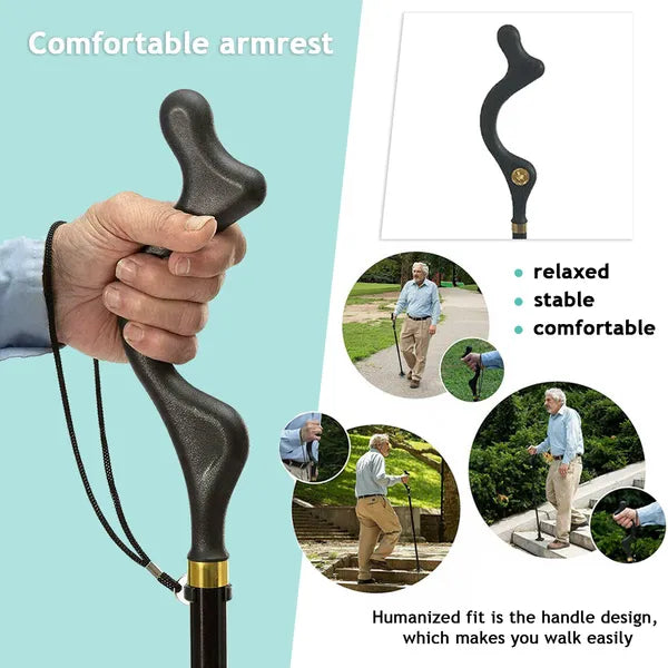 Posture Cane Adjustable Height Walking Stick
