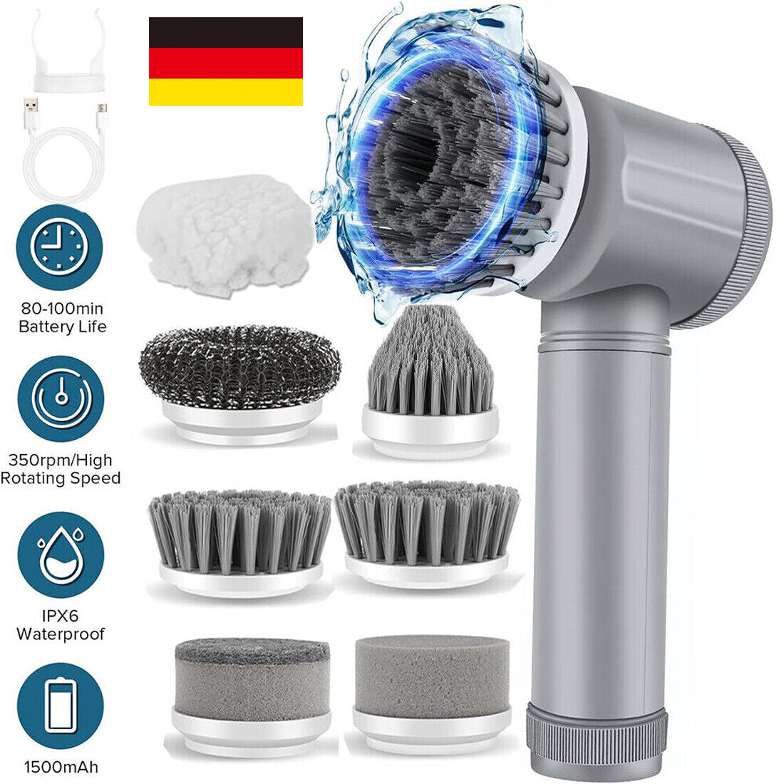 Turbo Spin Scrubber - Cordless & Rechargeable Cleaning Brush