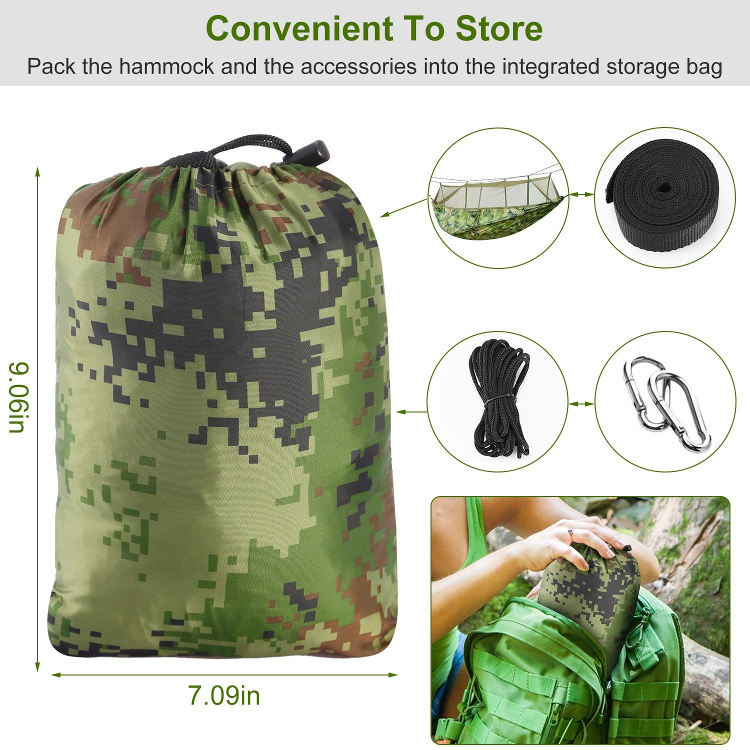 Comfortable Camping Hammock with Protective Net